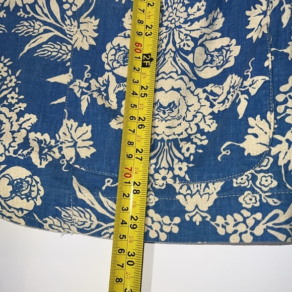 NWOT 1990’s  Vintage Cathy Daniel’s Blue White Floral Linen Cotton Blazer S - Picture 12 of 12